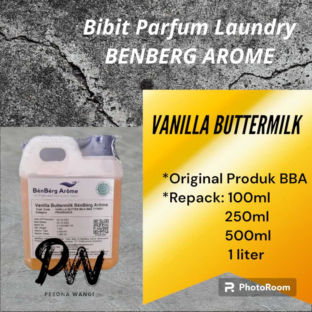 BIBIT PARFUM LAUNDRY VANILLA BUTTERMILK MURNI ORIGINAL MERK BENBERG AROME AWET TAHAN LAMA