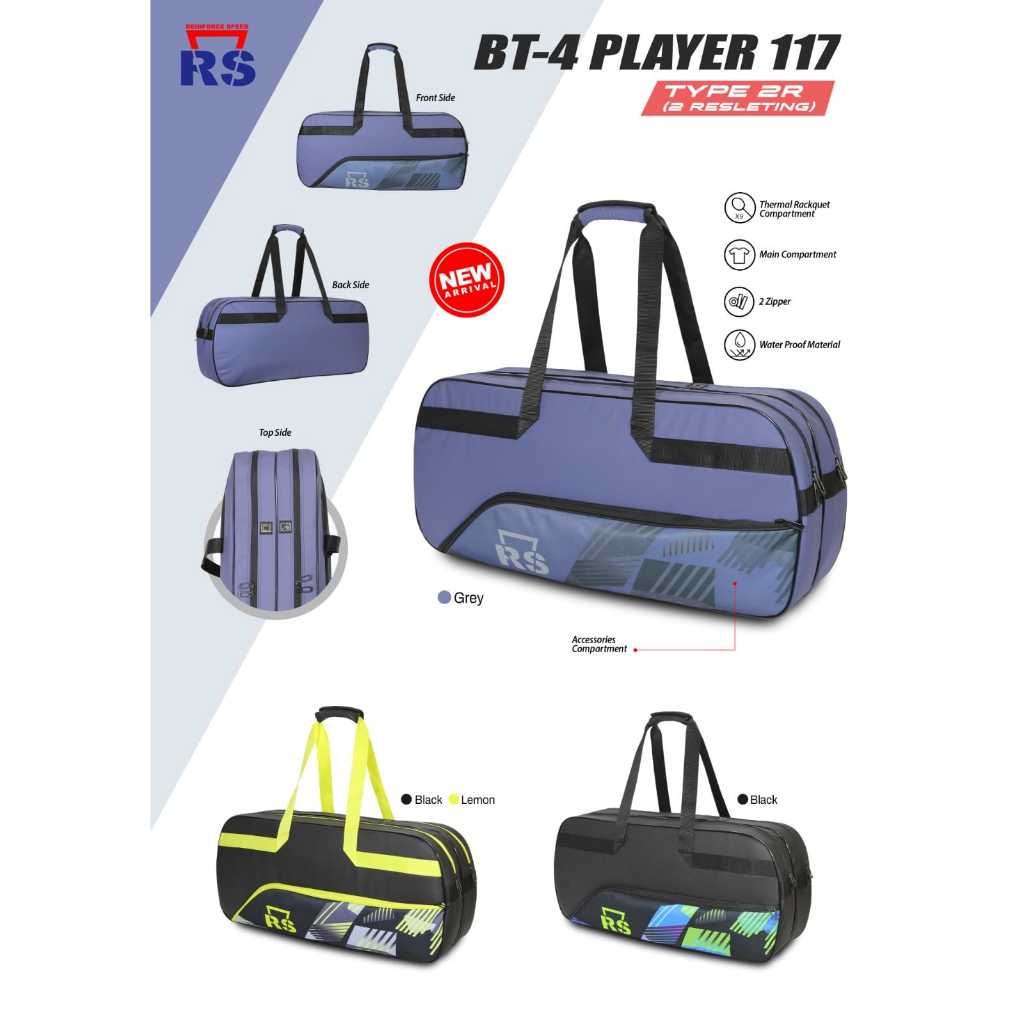 Tas Badminton RS Petak Jinjing BT4 PLAYER 117 SQUARE Original