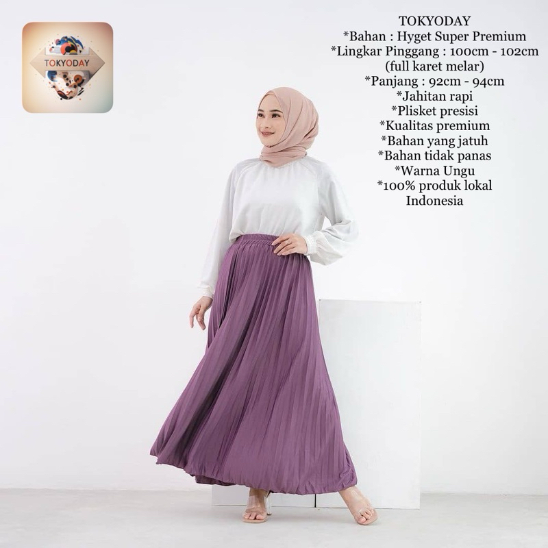 Rok Plisket Panjang / Rok Fashion Hijab / Rok Model Payung