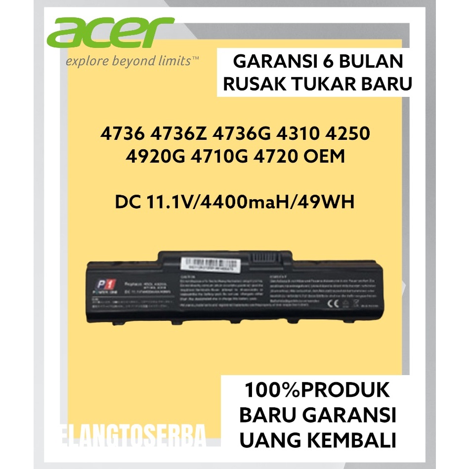Baterai Laptop Acer Aspire 4736 4736Z 4736G 4310 4315 4720 HITAM