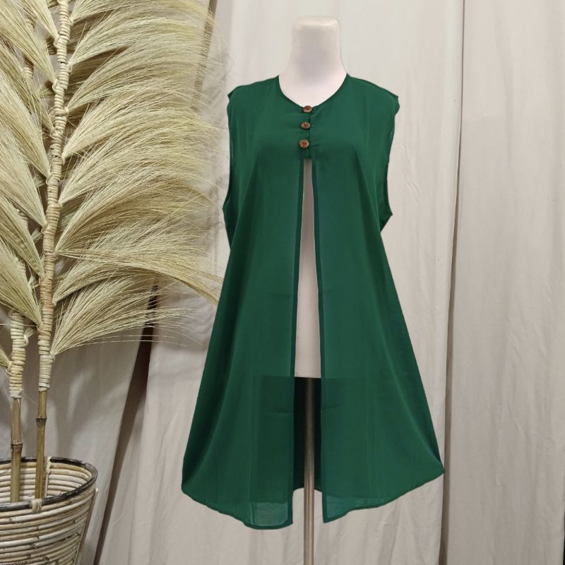 outer hijau natal outer ceruty tanpa lengan