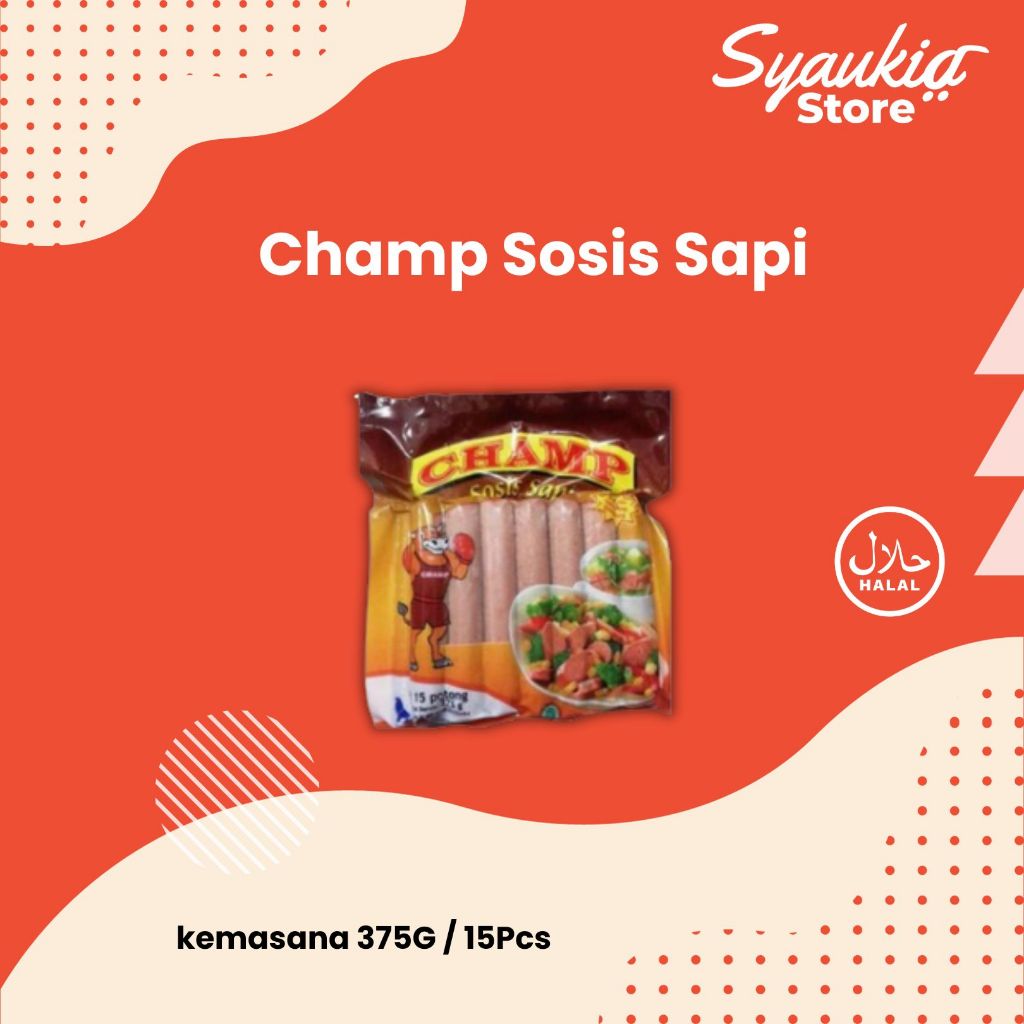 

Champ Sosis Sapi 375G / 15Pcs /Sosis Enak/Lembut / Sosis Sapi Serbaguna