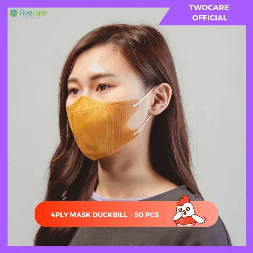 Masker Fivecare Duckbill 4ply Filter isi 50 pc - Masker Duckbill