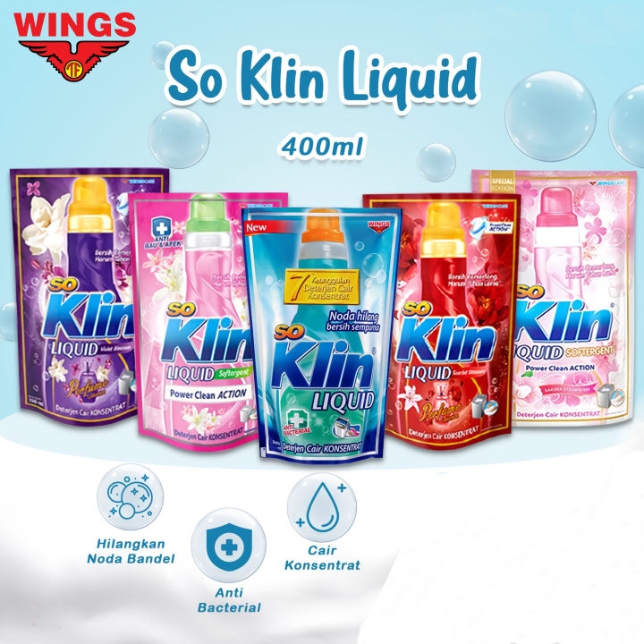 So Klin Liquid 400ml/Detergent Cair/Sabun Cuci Baju