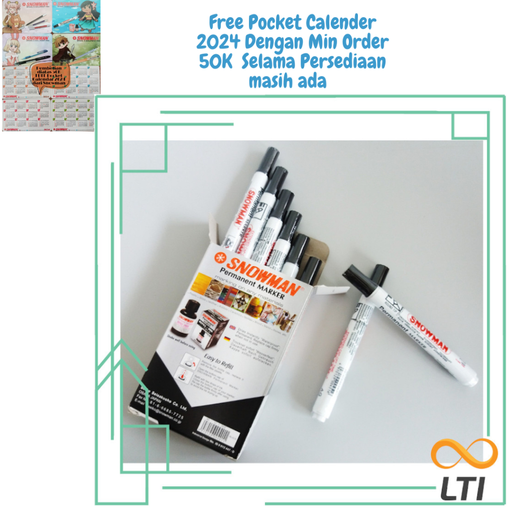 

Spidol Permanen Snowman AG - 12 Hitam Per PCS / Ecer - HEMAT