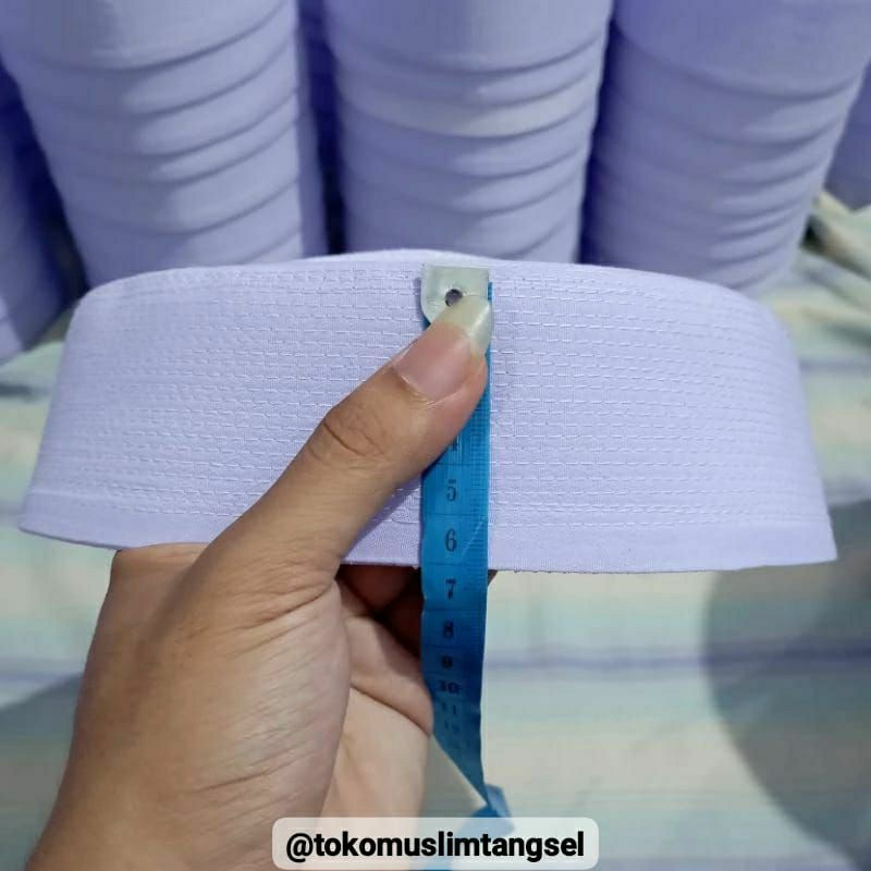 Peci Songkok Kopiah Putih Batok Tinggi 6 CM Pendek Ceper Polos Habib Bahar COD