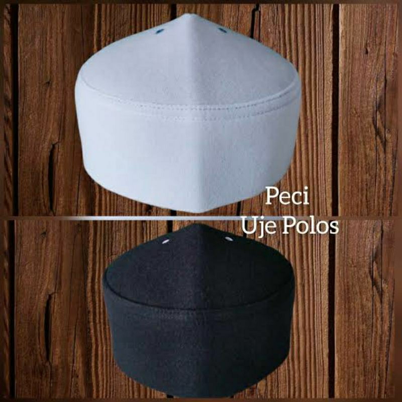 Peci Songkok Kopiah Uje Jefri Al Bukhori Hitam Putih Lancip Kerucut COD