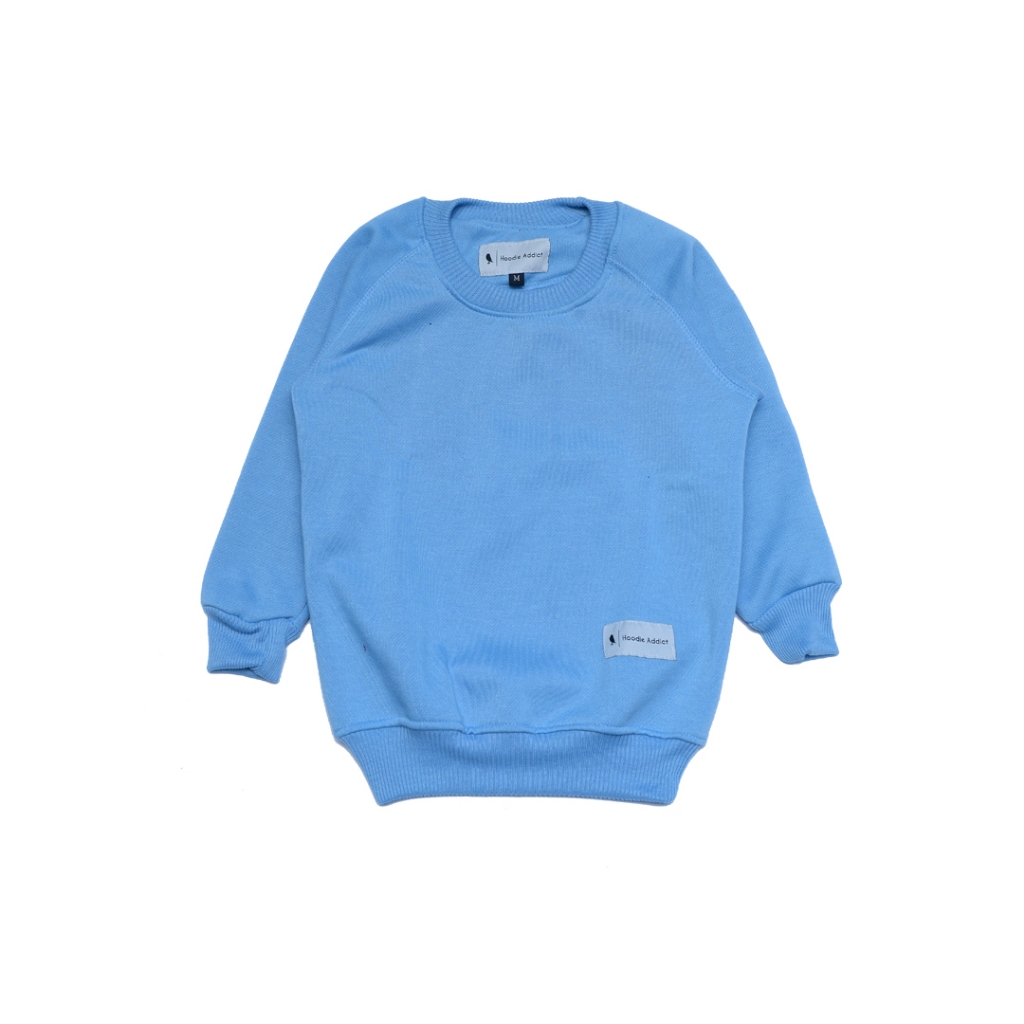 Sweater Anak Warna Baby Blue Polos Tebal Premium Original Hoodie Addict