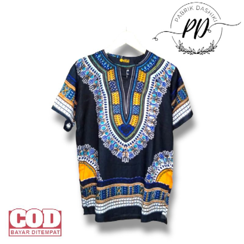 Baju dashiki uje hitam/ baaju pria wanita/ baju santai/ baju kaos dashiki