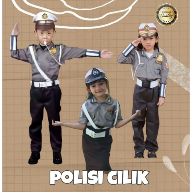 Kostum Profesi Polisi Cilik / POCIL ANAK / POLICE MAN ANAK