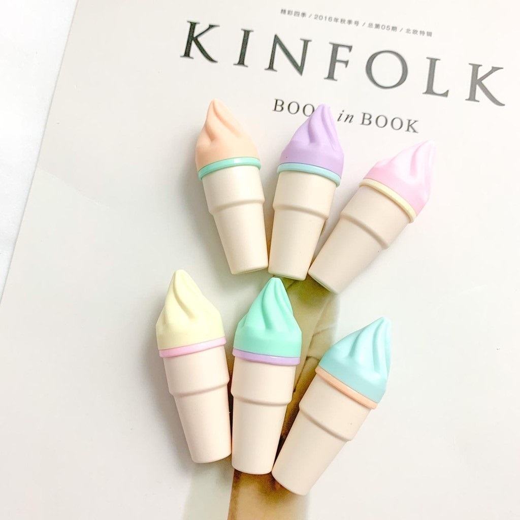 

[GEMAS] 6 Pcs Stabilo Ice Cream Cone Pastel Color Highlighter Cute