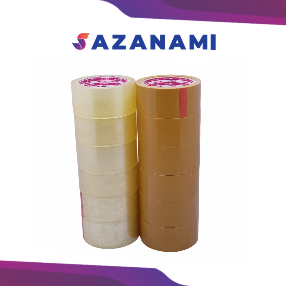 

Baru Lakban Bening 2" Inch 80Y Yard Sazanami Opp Tape Isolasi Selotip Y9S