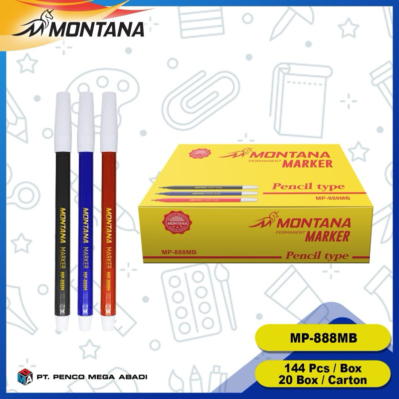 

(12 Pcs) Spidol Warna MONTANA / Spidol Warna Kecil