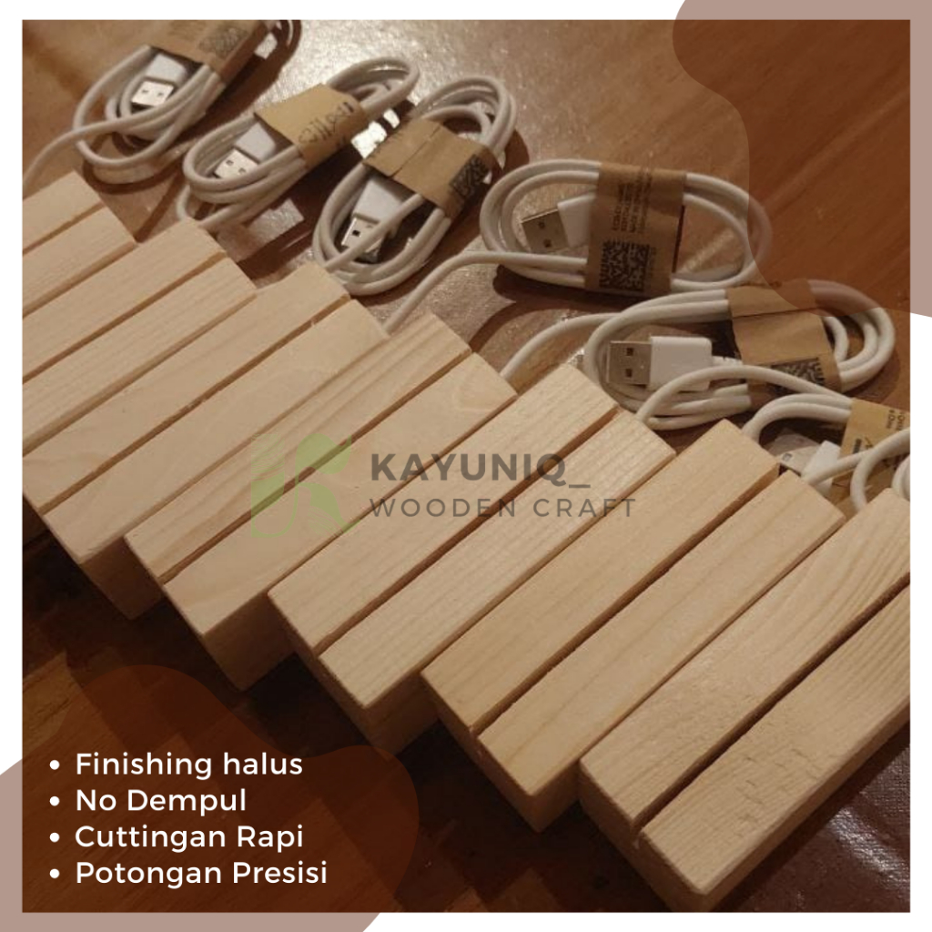 Stand Kayu LED USB / Dudukan Akrilik / Stand Akrilik  LED USB / Base wood acrylic lamp / Base lamp L