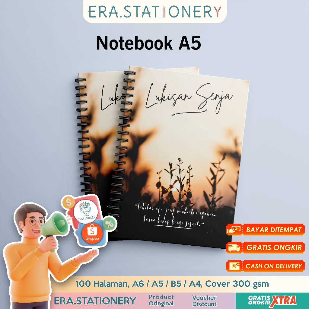 

Notebook Jurnal Diary Size A5 Buku Catatan / Notebook A5 Planner / Notebook Spiral A5