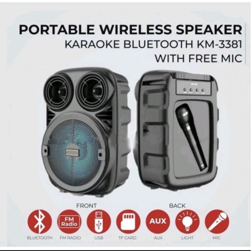 Speaker Portable Karaoke Free Mic / Speaker Aktif Karaoke 6,5inc / Speaker Bluetooth Karaoke Mkc Kim