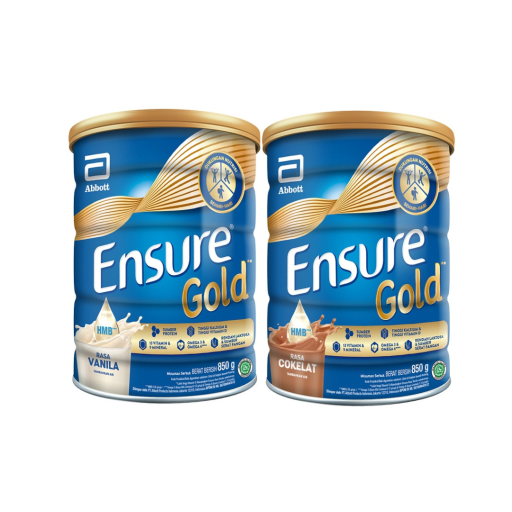 

Ensure Gold HMB Vanila/Cokelat Nutrisi Dewasa Rendah Laktosa 850g