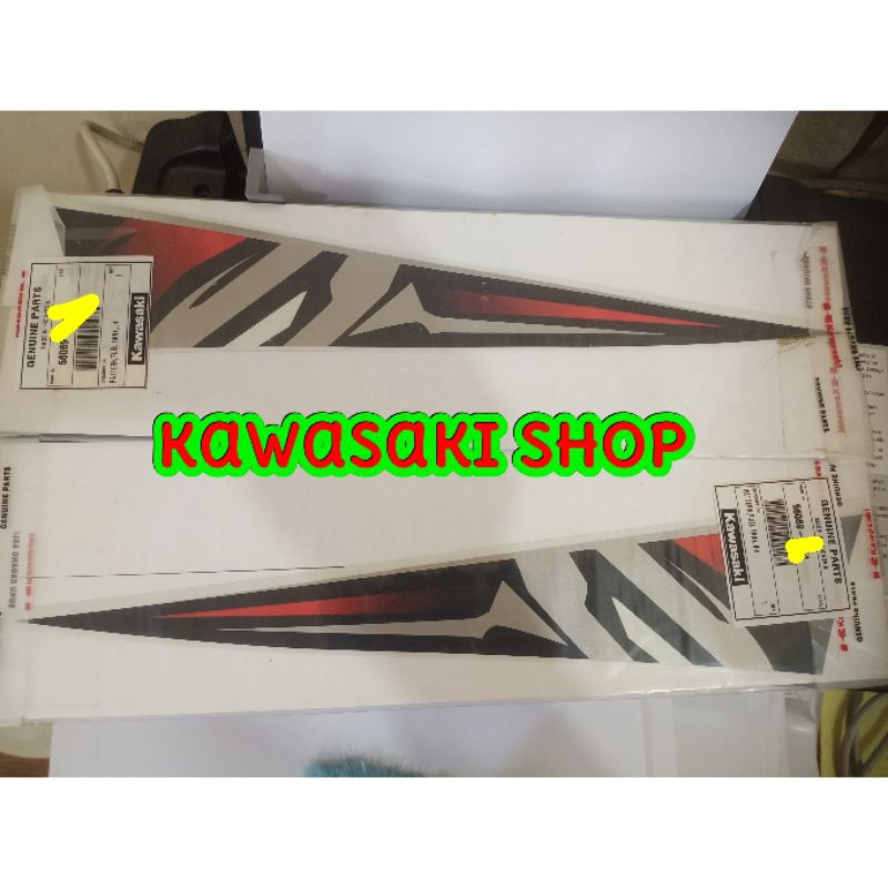 stiker tangki ninja rr new putih 2013 original kawasaki