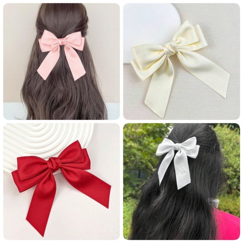 Jepit Rambut Besar Model Korea BowTail Sedang / Bros Pita Hijab