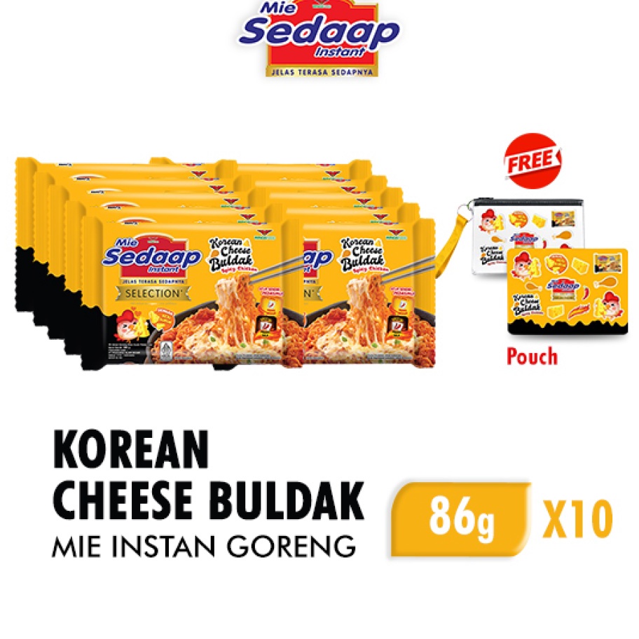 

ZPRZ0767 【FSASH SALE】 Mie Sedaap Korean Cheese Buldak 86 gr x10 Free Pouch