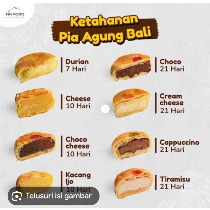 

pia agung rasa coklat keju isi 5pcs