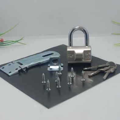 Paket Gembok + Cantolan Gembok+Skrup / Kaitan Pintu Buat Gembok / Overpal Gembok Grendel Kunci Pintu