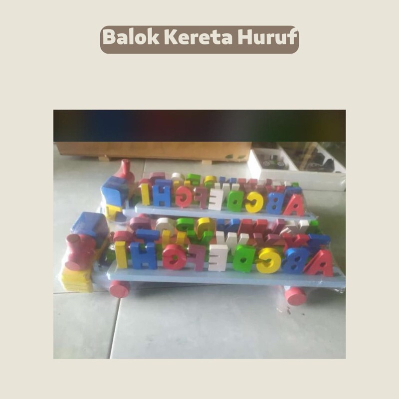 Balok Kereta Huruf - Mainan Edukasi Balok Anak Balok Kereta Huruf Angka