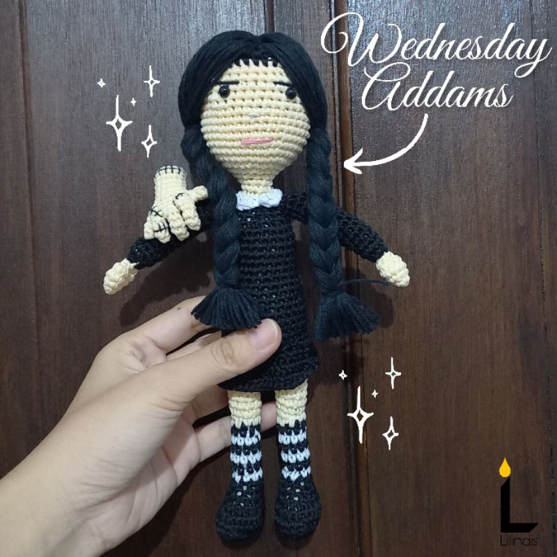 Boneka Rajut/Amigurumi Wednesday Addams (new version)