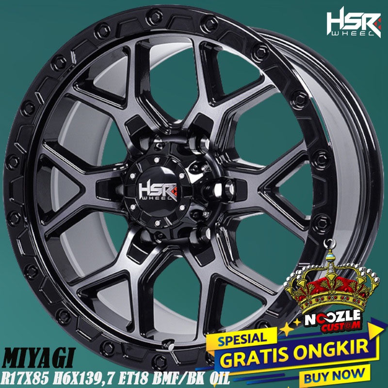 Velg Mobil Pajero Triton Ring 17 Pelek offroad Ring 17 Lubang 6 Pelek HSR R17 Type Miyagi