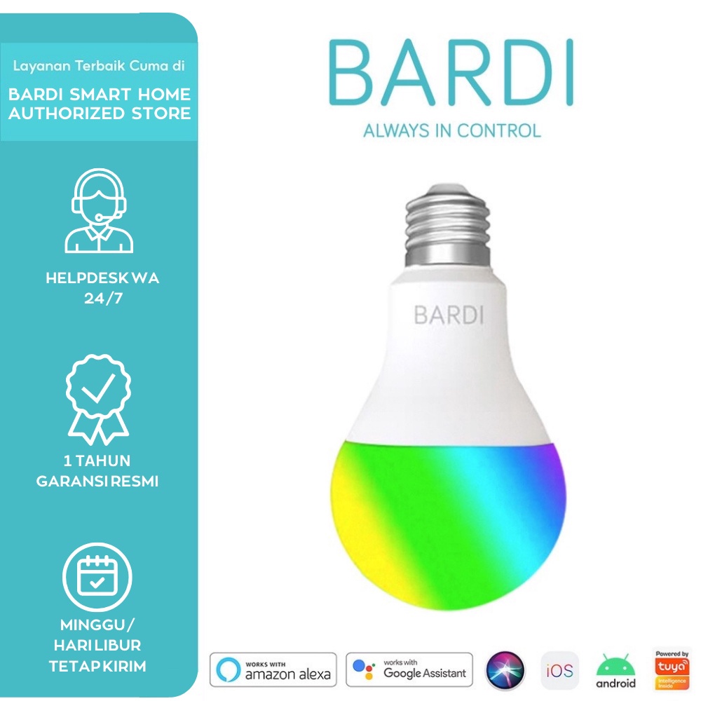 ✨ BARDI Lampu 12w Smart Light LED Bulb RGBWW Bohlam 