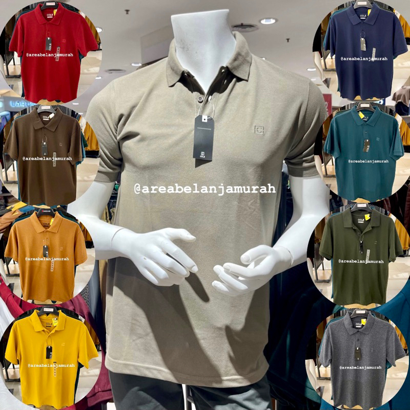 Kaos Polo lengan pendek Pria Brand Cole Bahan Katun 12 Pilihan Warna Original Brand Cole By Matahari