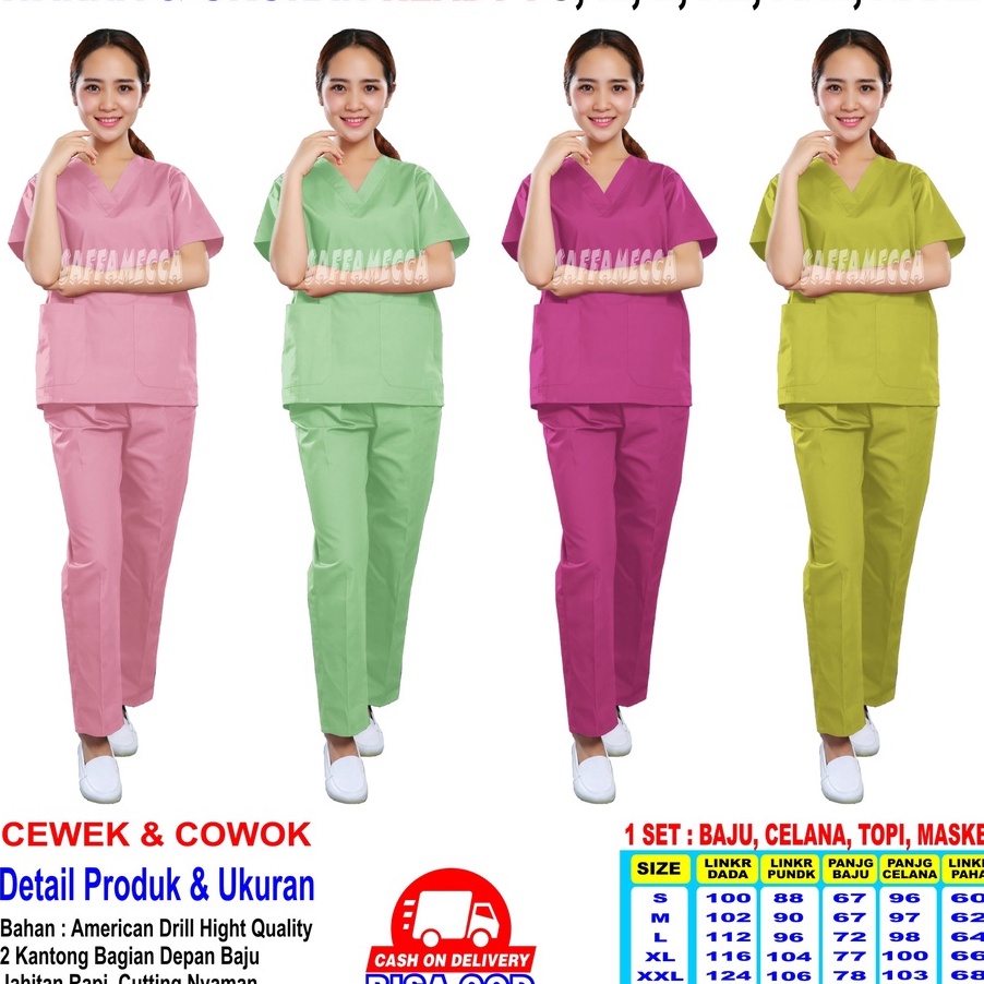 WJDV6168 Terbaru 3.3 BAJU OK BAJU OKA SCRUB MEDIS SCRUB PERAWAT BAJU MEDIS BAJU PERAWAT LENGAN PENDE