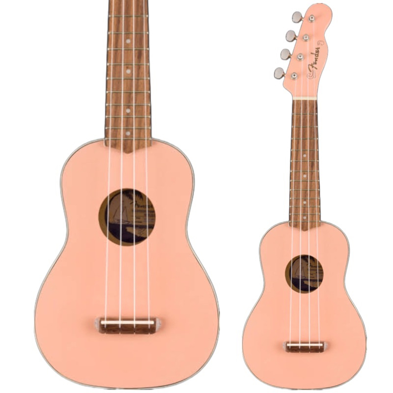 UKULELE FENDER VENICE SOPRANO WALNUT SHELLPINK