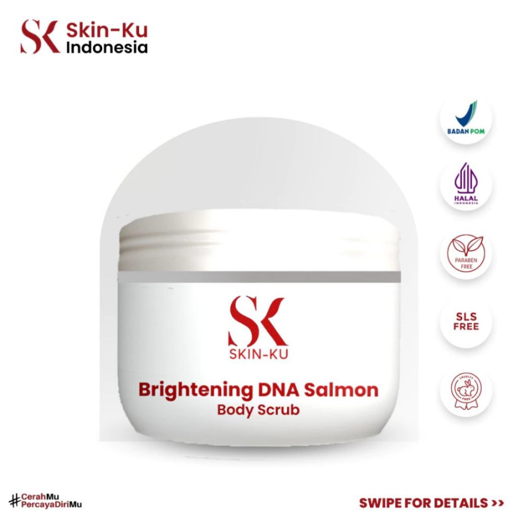 SKIN-KU Brightening DNA Salmon Body Scrub Original BPOM 250gr