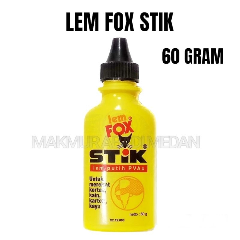 

(1Pcs) Lem Fox Stik 60 Gram Original PVAc Botol Kuning/Lem Pereket Kertas Praktis/Lem Putih Kertas/Lem Kertas Anak Sekolah