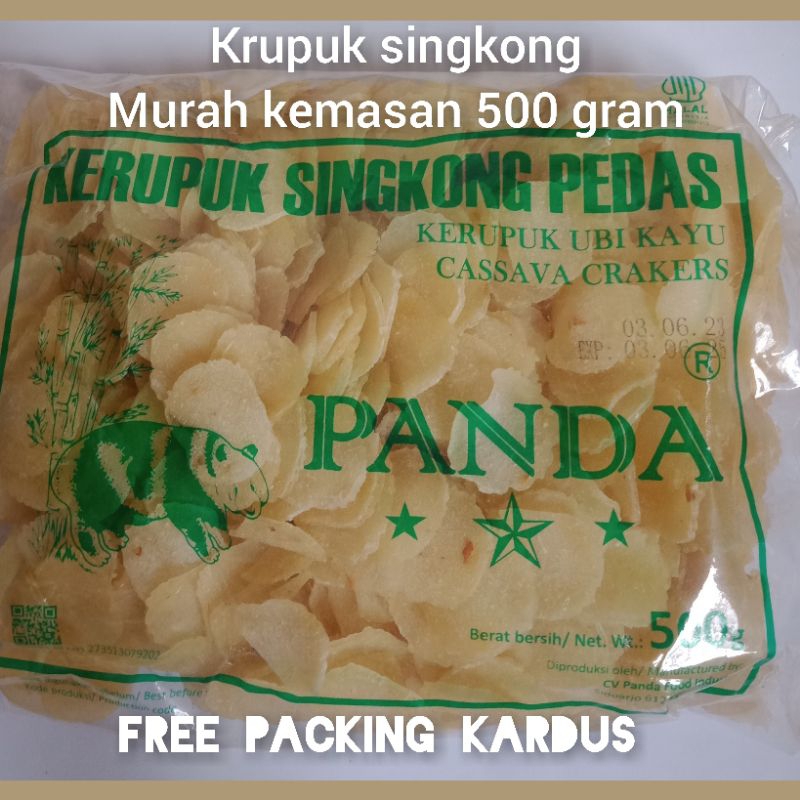 

KERUPUK SINGKONG PEDAS/KERUPUK PANDA 500gram/KERUPUK PEDAS MENTAH