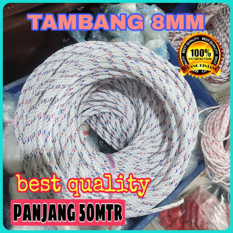 

Import Terlaris TALI TAMBANG 8MM (25METER,50METER)TAMBANG PPD 8MM/TAMBANG ECERAN/TALI TAMBANG KILOAN/TAMBANG MURAH murah