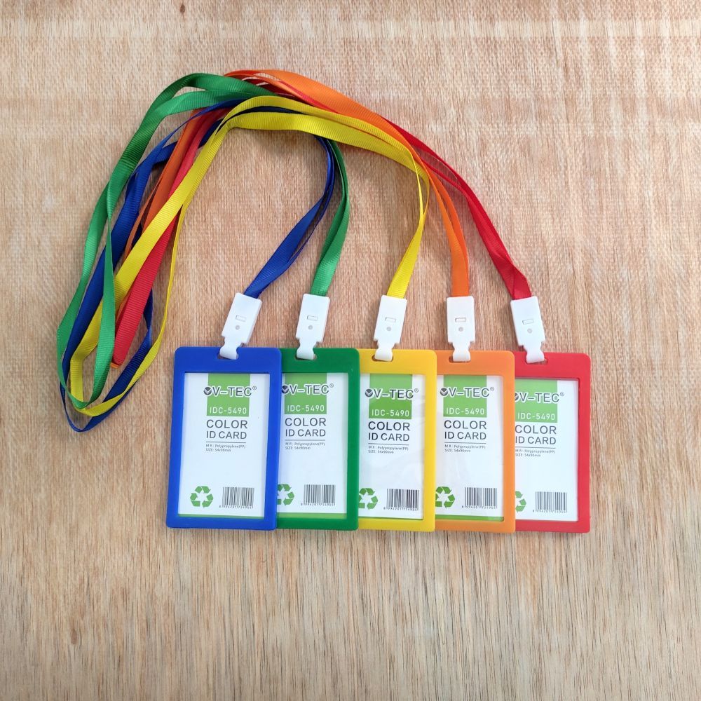 

V-TEC ID Card Case + Tali Lanyard 1 Set / Name Tag / Card Holder / Plastik Kartu Panitia IDC-5490
