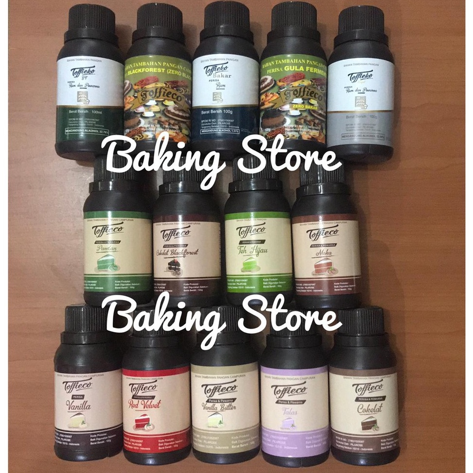 

[SG6] Toffieco Pasta Makanan Rhum Bakar / Zero Bakar / Black Forest / Semprot / dll 100gr ➞Terbaru