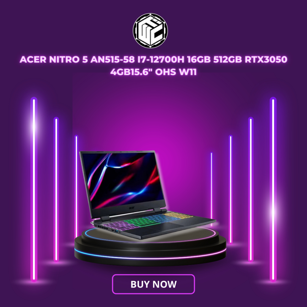 ACER NITRO 5 AN515-58 i7-12700H 16GB 512GB RTX3050 4GB15.6" OHS W11