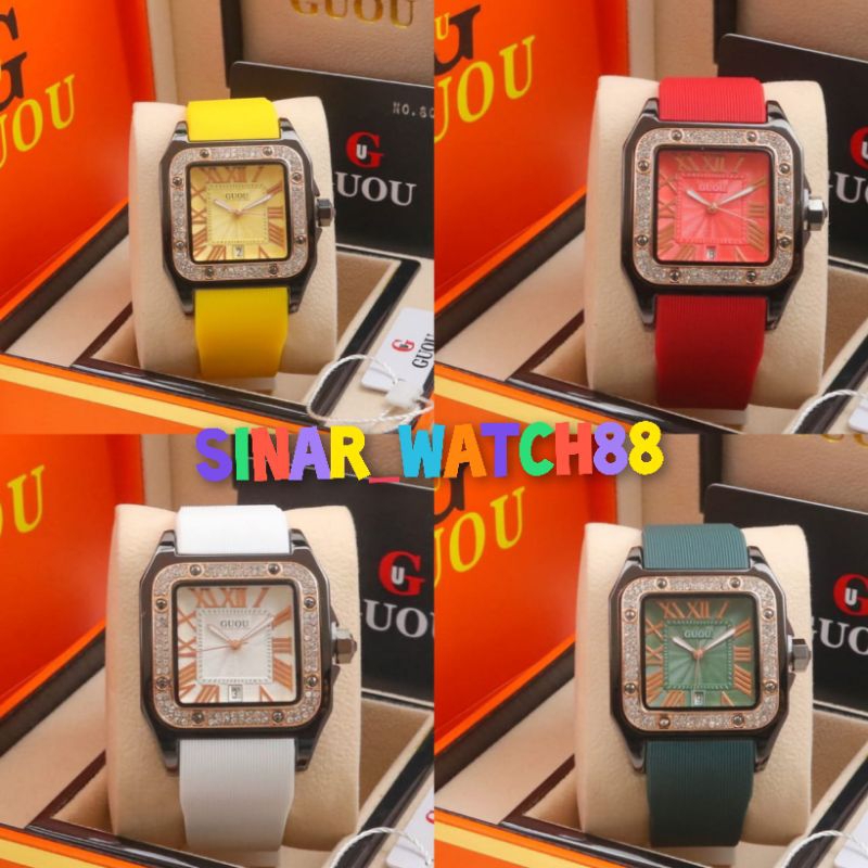 jam tangan wanita GUOU original free box baterei COD