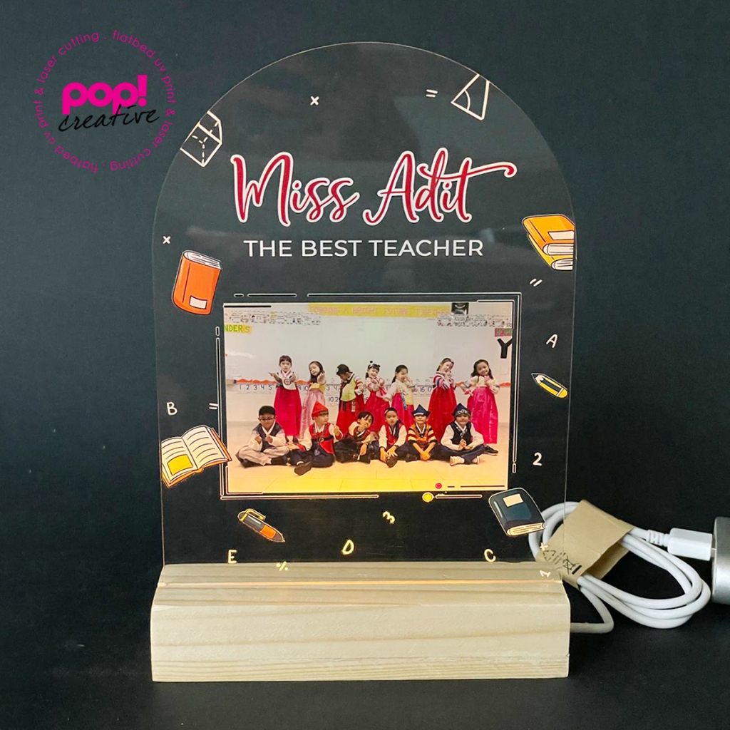 Acrylic Ucapan Custom Lampu 15x21cm A5 Akrilik Kado