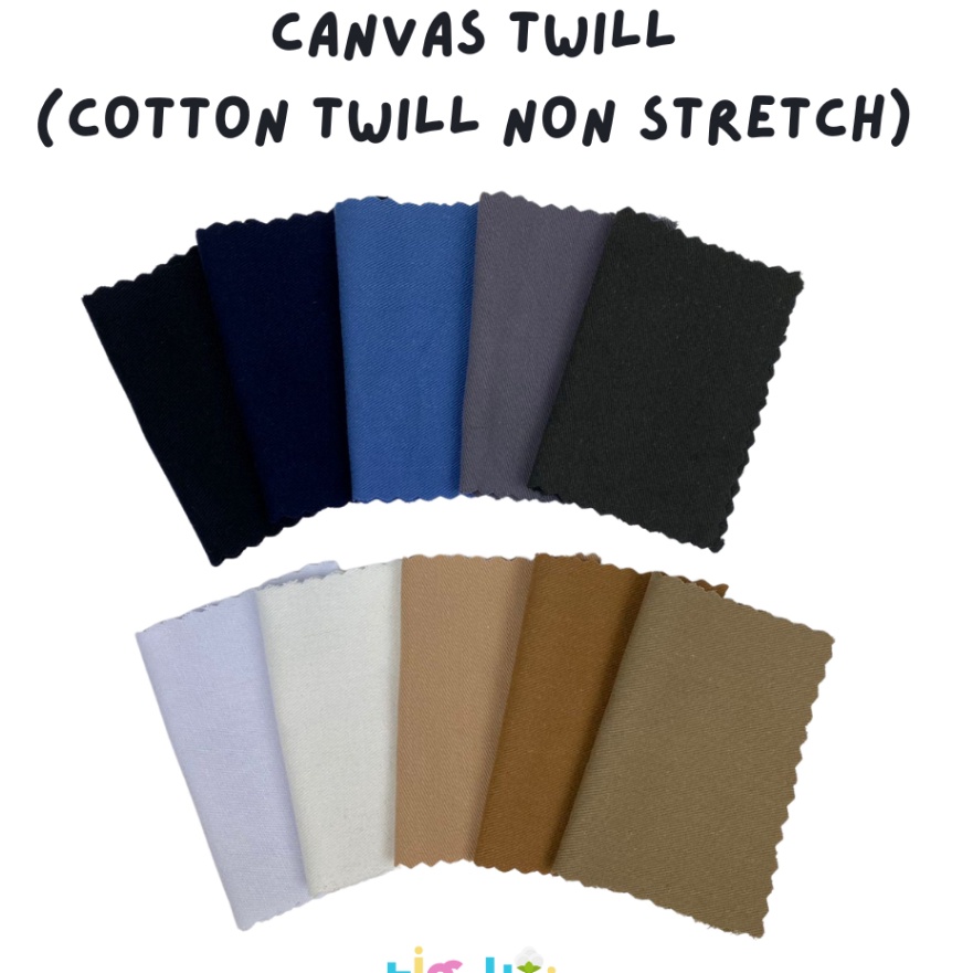 Paling Laku 0.5 Meter Kain Canvas Twill Bahan Kanvas Twill/ Cotton Twill.