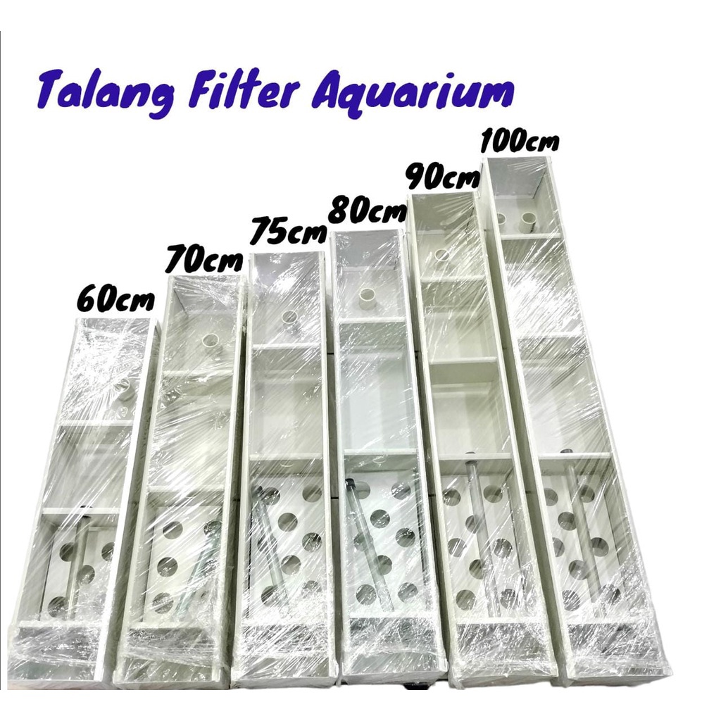 Terbaik TALANG FILTER AKUARIUM DOBEL SEKAT 60CM - 100CM FILTER AKUARIUM BAHAN PVC gas 