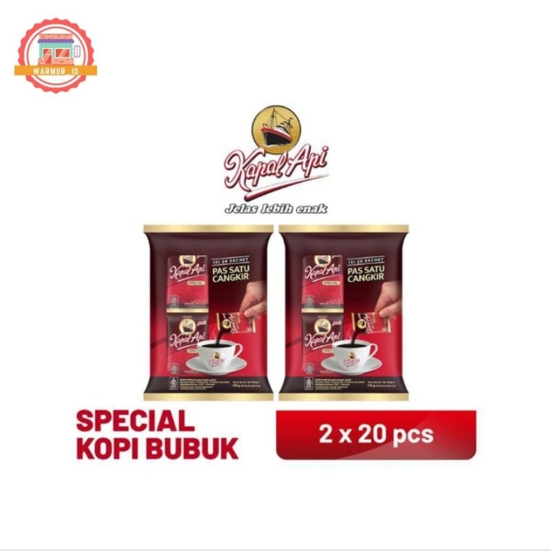 Kopi Kapal Api Special Bubuk Tanpa Gula (6g/200sachet/karton)