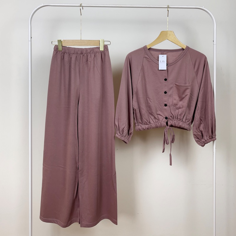 LAVENA Yuna Crop One Set Kulot / baju crop top / kaos atasan wanita / crop top wanita / crop top mod