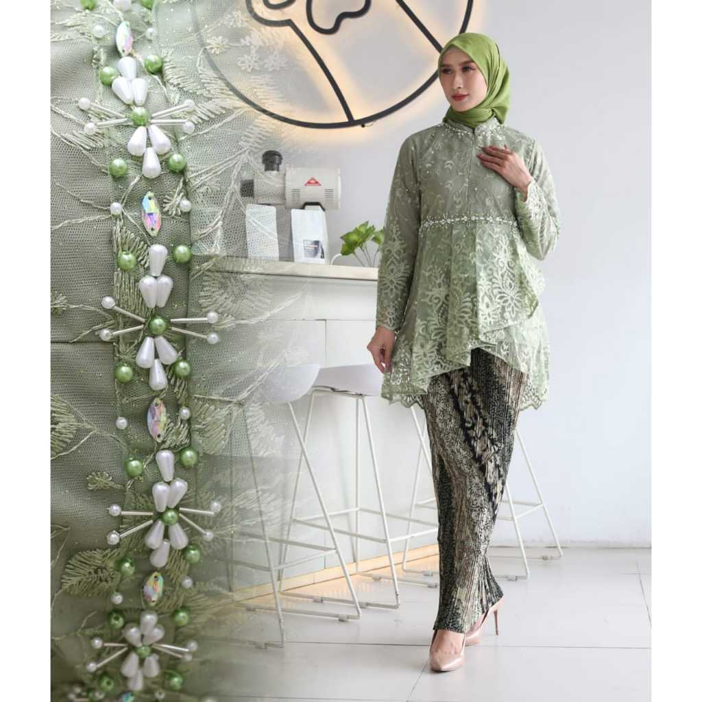 Baju Kebaya Kondangan Warna Sage Kebaya Lamaran Warna Sage