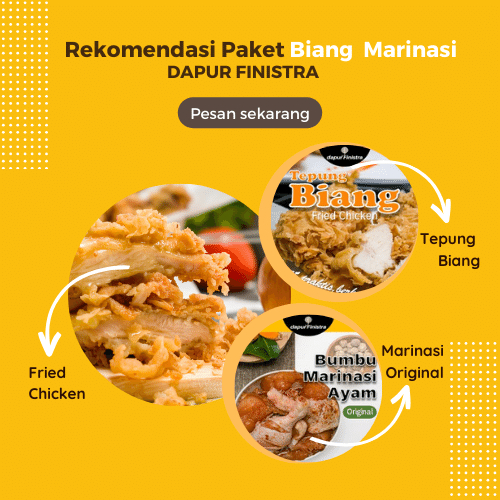 

Paket Biang Marinasi Ayam Goreng Ukuran 250 gram Fried Chicken) Ayam Geprek Dapur Finistra