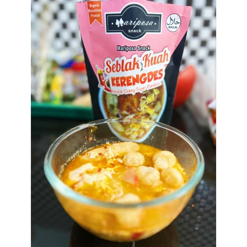 

BARU Seblak Instan Komplit Kuah Pedas Bumbu Asli Topping Cireng by Mariposa Snack