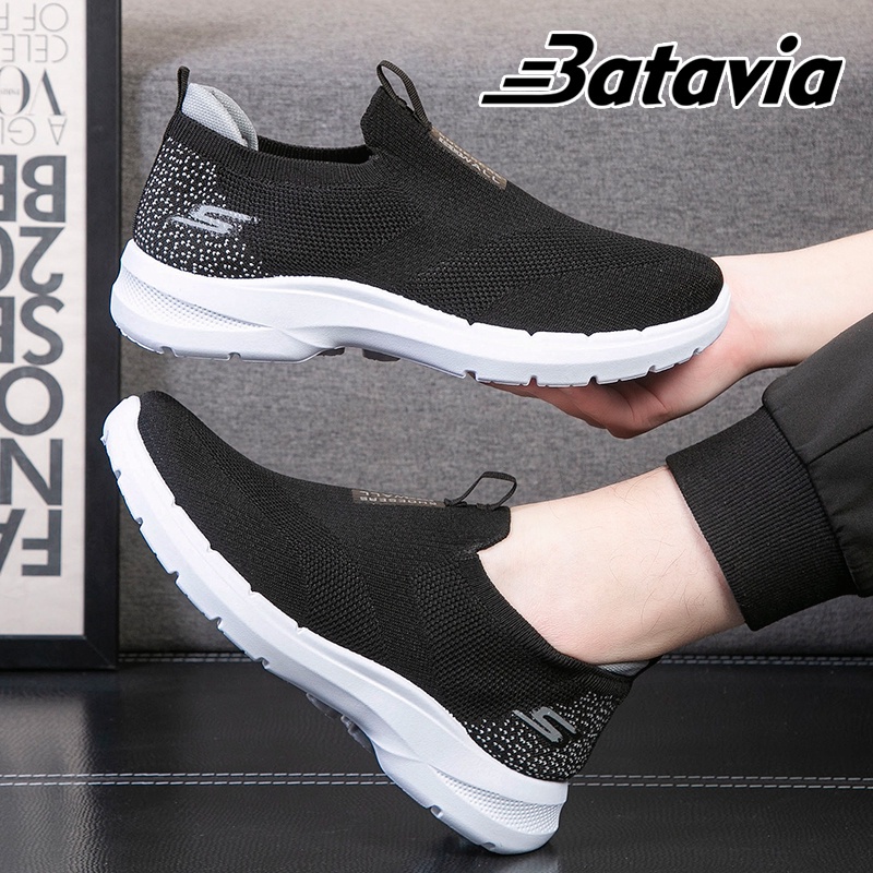 Terlaris Today Batavia GROSIR sepatu pria dan wanita rajutan gaya yang sama tanpa tali sepatu sepatu